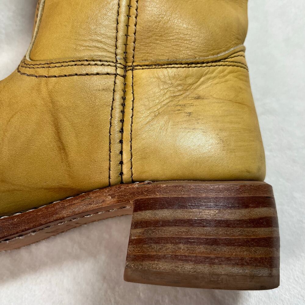 FRYE Campus Boots 14L Banana Tall Leather Pull On Womens Size 8 M - Picture 16 of 17